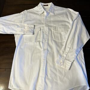 LUCCHESE Western Button Front Shirt Men's M/L White Cotton